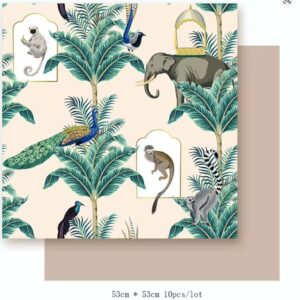 Papel Coreano Kraft Animales Milky 10 hojas